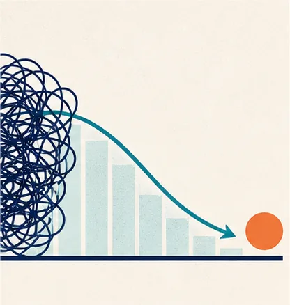 A tangled support process becoming a clear downward cost curve